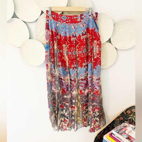 Hemant & Nandita Mixed Floral Print Skirt Small - Picture 6 of 8